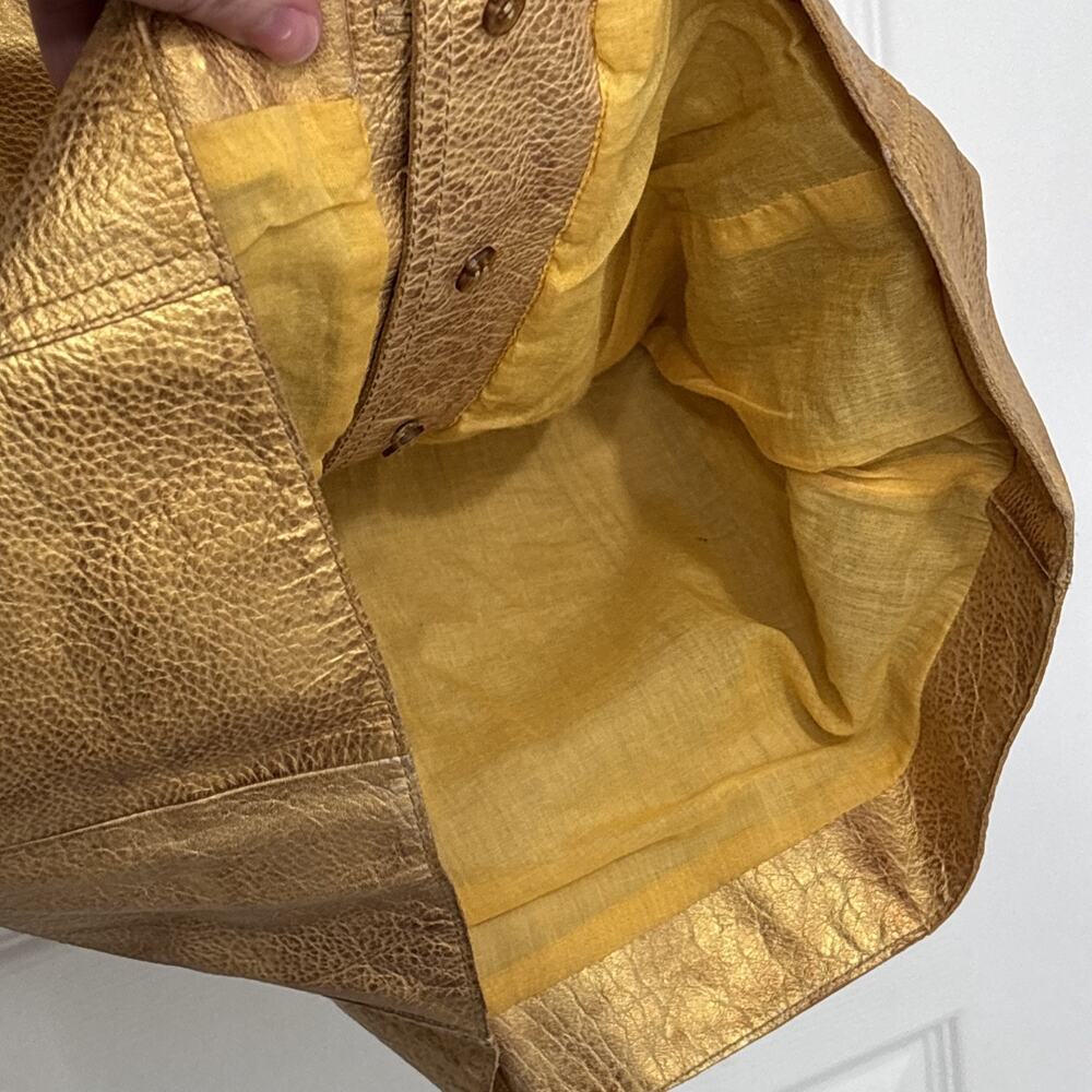 Free People Womens Goldie Metallic Leather Sweetheart Neckline Dress Size 2 Gold - Picture 10 of 10